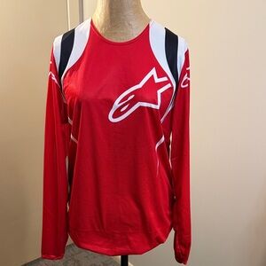 Alpinestars Red and White Long Sleeve Jersey